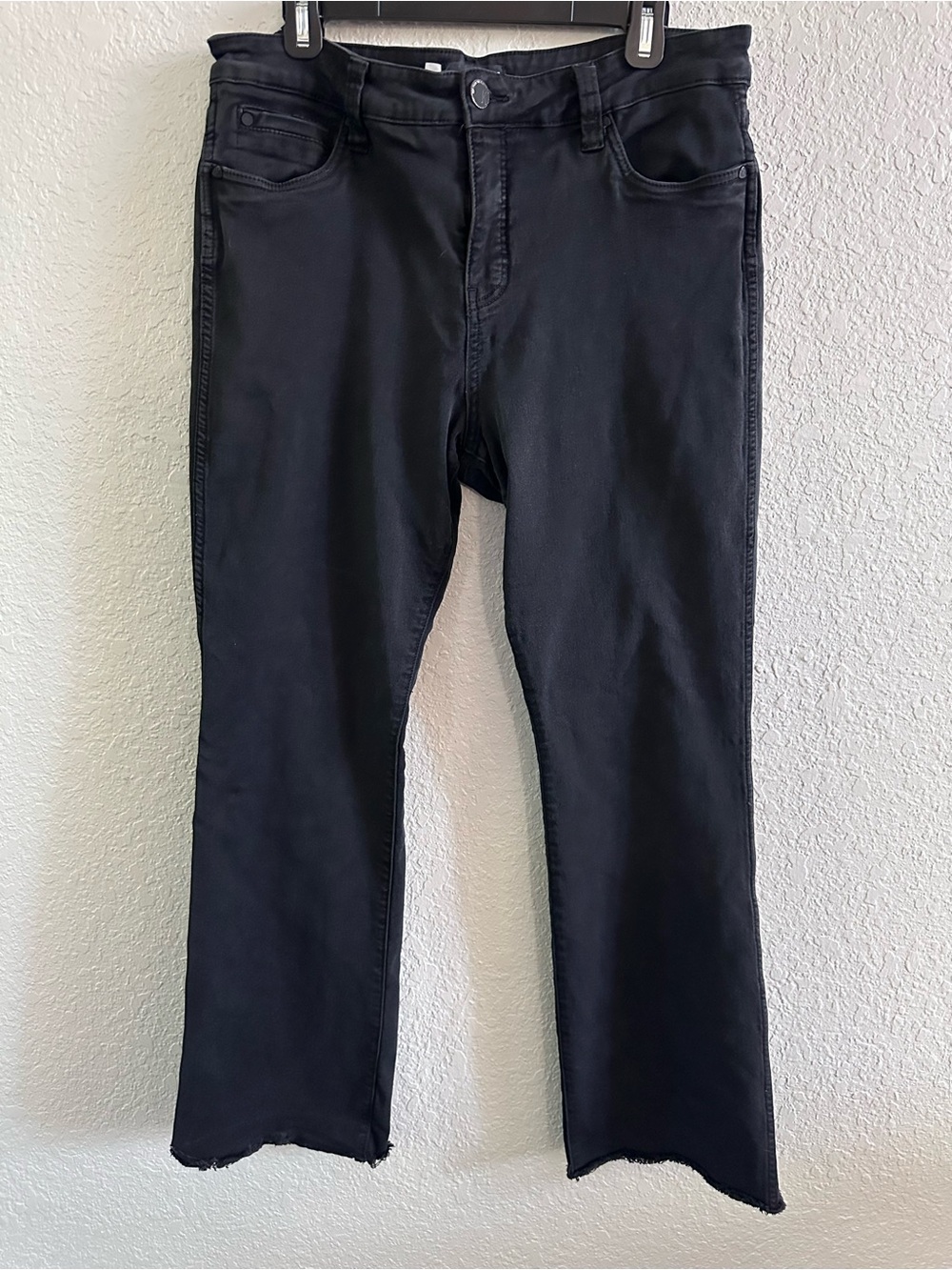 Kut From The Kloth Ab Fab Bootcut Black Raw Hem Stretch Jeans Women's Size 16